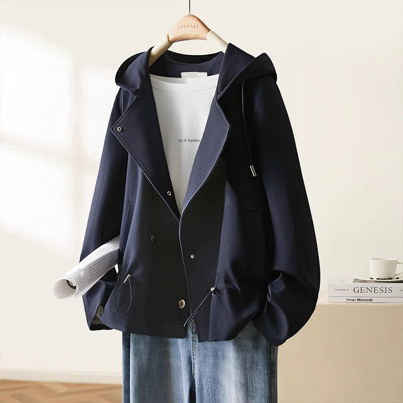 Hooded Short New Loose Design Niche Coat