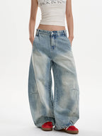Washed Distressed Machete Jeans For Women
