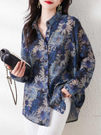 Plus Size Sun Protection Women's Loose Chiffon Shirt