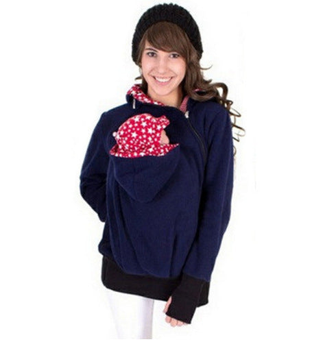 Three-in-one Multi-functional Mother Kangaroo Sweater Coat