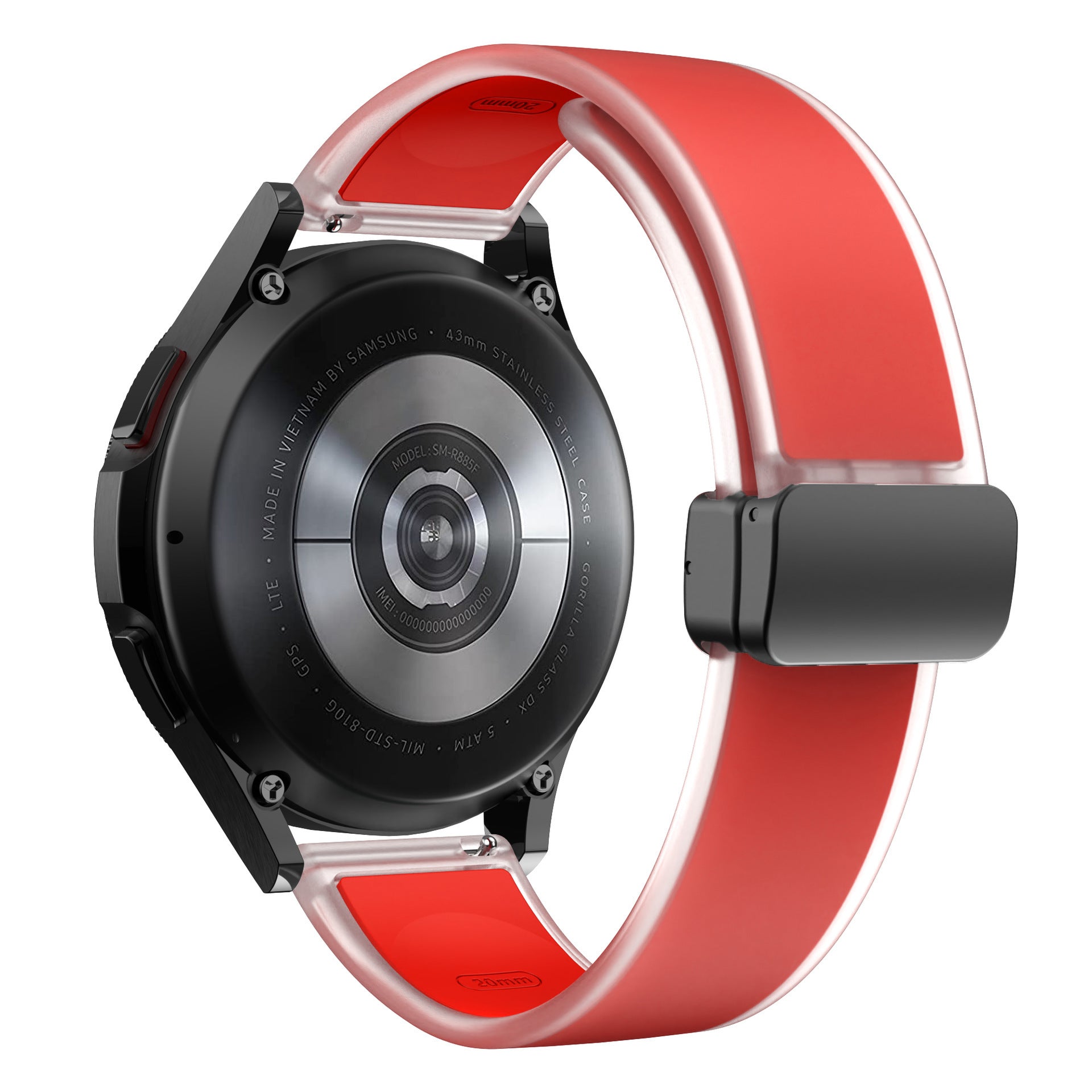 Universal Folding Magnetic Buckle Transparent Silicone Strap