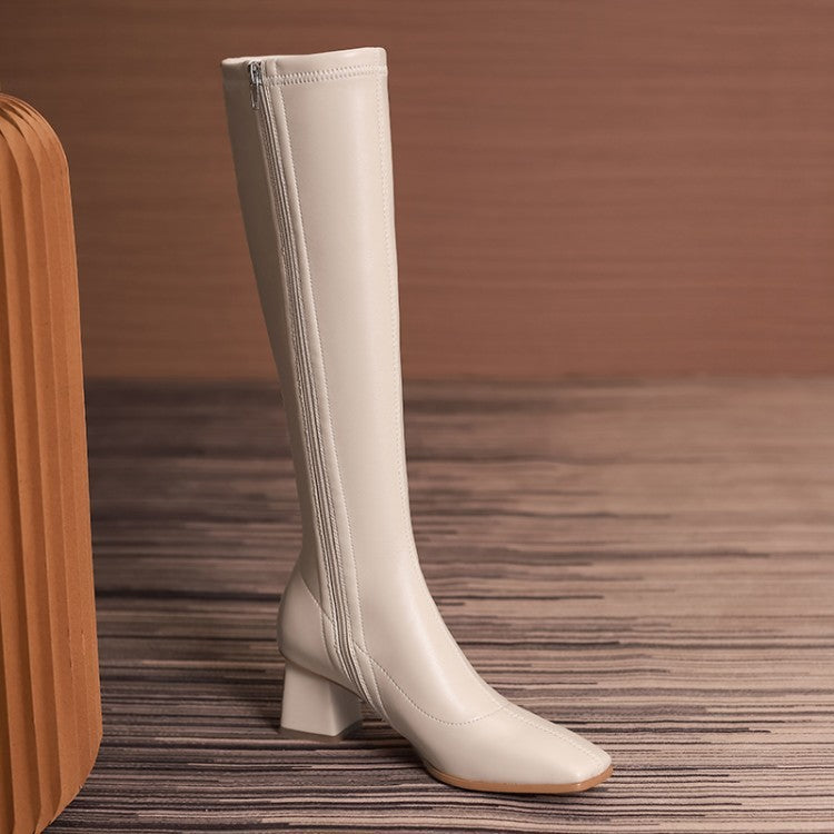 European And American Fashion Pearl High-heeled Boots Women