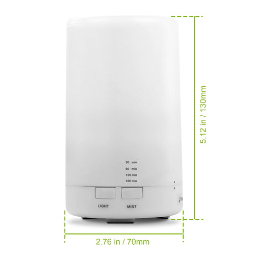 1Pc Mini Cool Mist Humidifier Ultrasonic Aroma Essential Oil Diffuser With 7 Color LED Lights 4 Timer Settings For Office Home Room Vehicle Study Yoga Spa