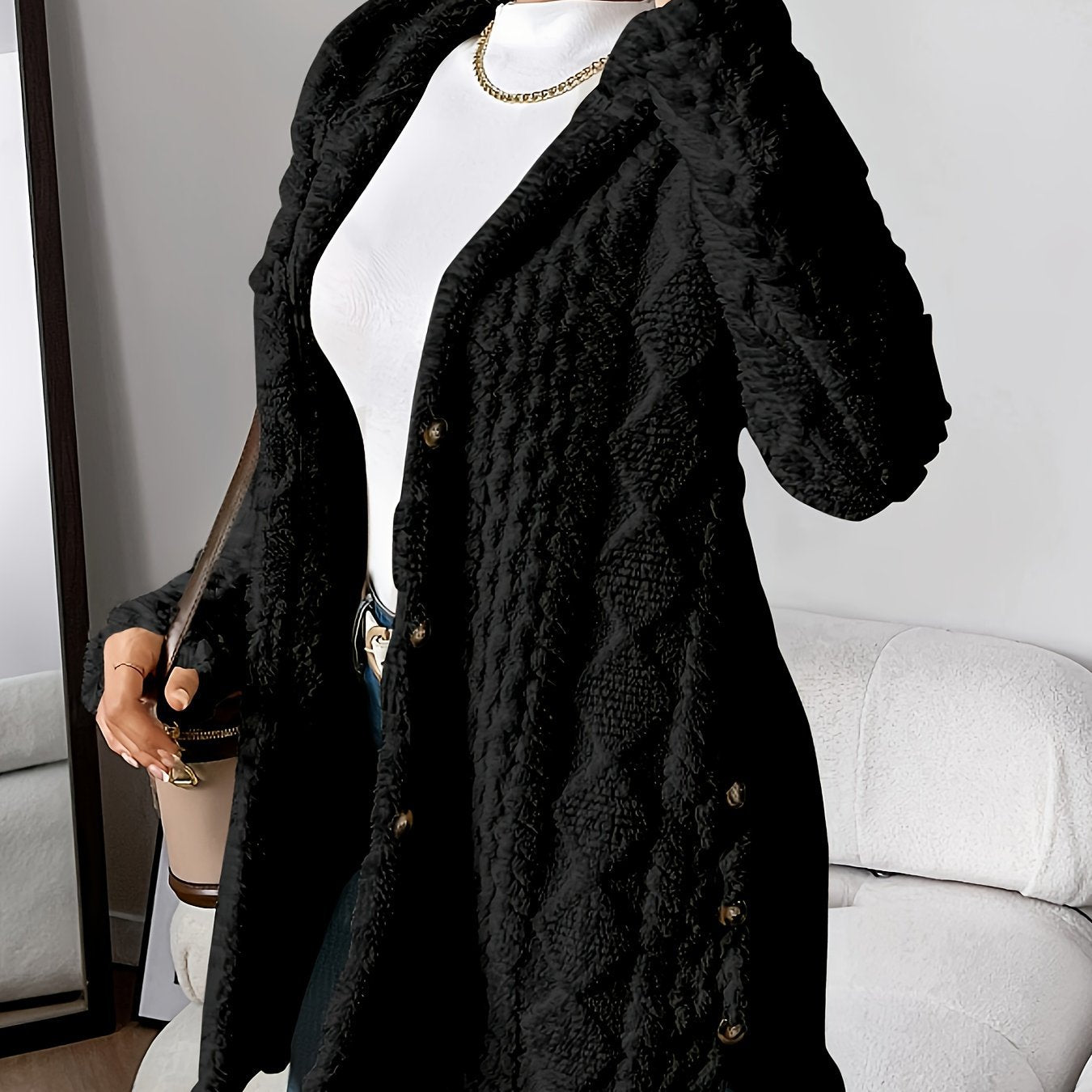 Women's Winter Long Hooded Cardigan Coat
