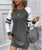 A-line Round Neck Slim Skirt