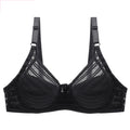Striped Plus Size Bra Push Up Thin Breathable Bra
