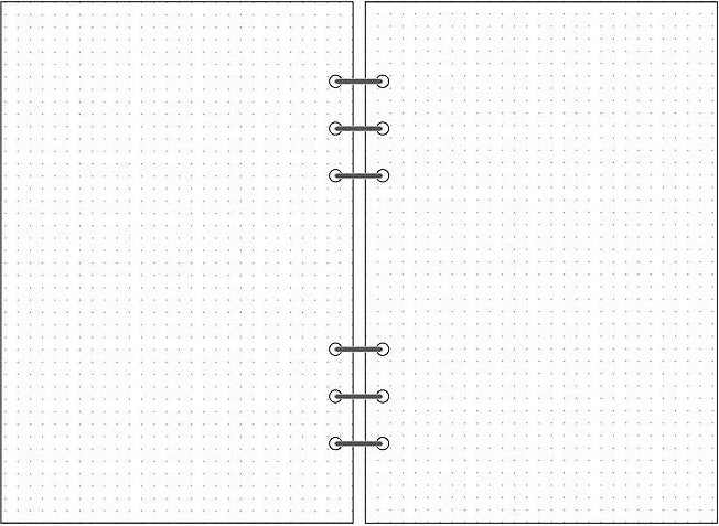 6-hole Notebook Loose-leaf Refill Blank Dot Matrix Horizontal Line