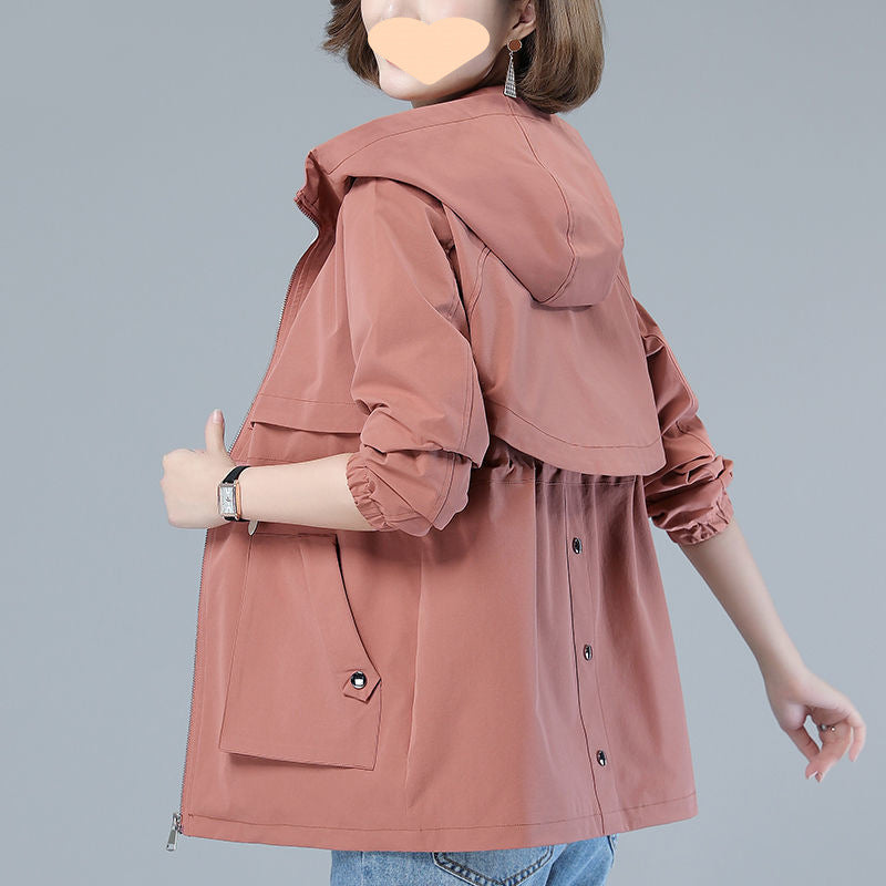 New Hooded Mom Fashion Casual Trench Coat Top For Women